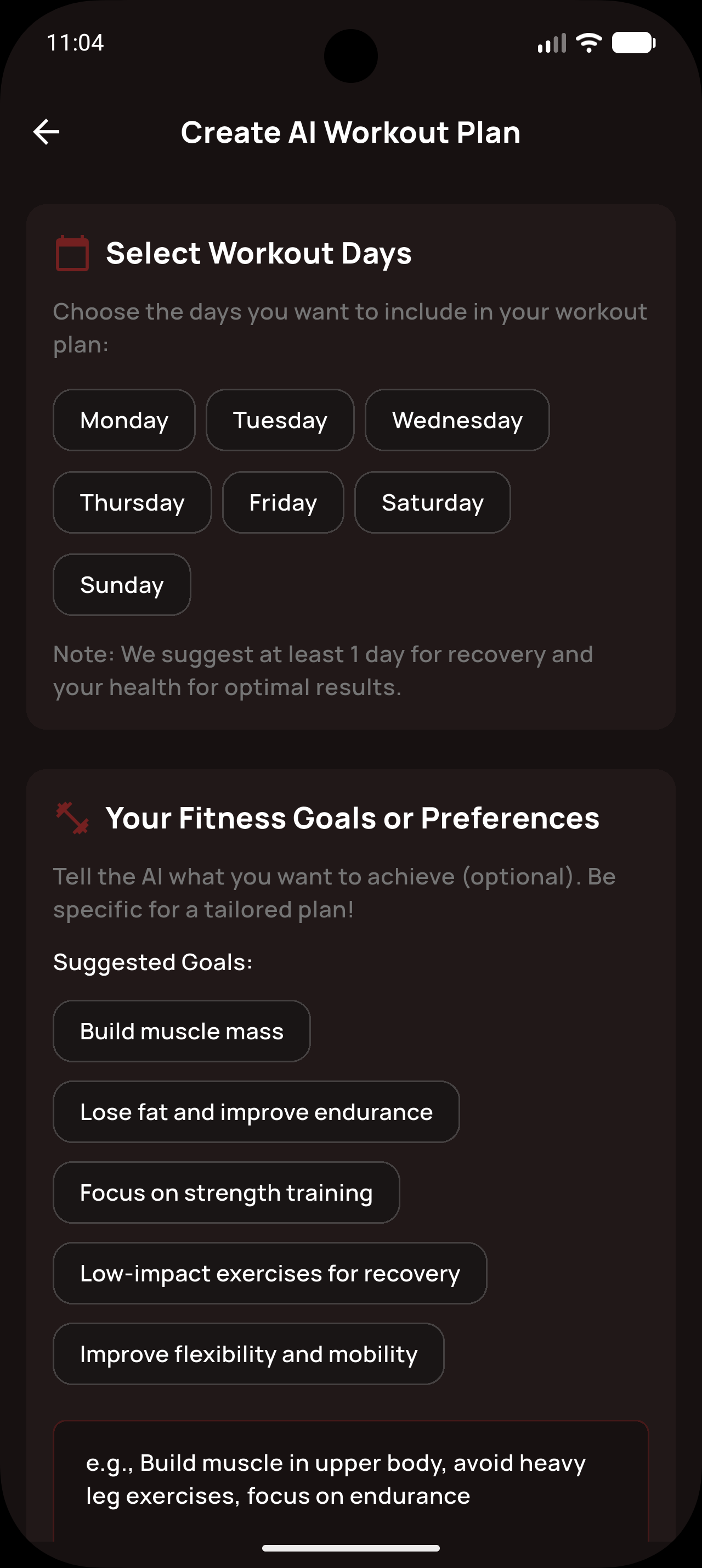 AI Workout Plan
